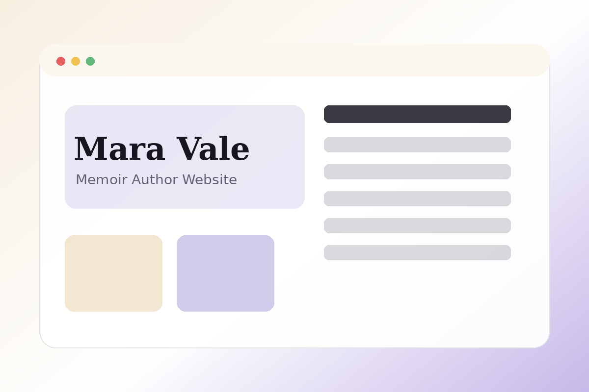 Memoir Website Preview for Mara Vale