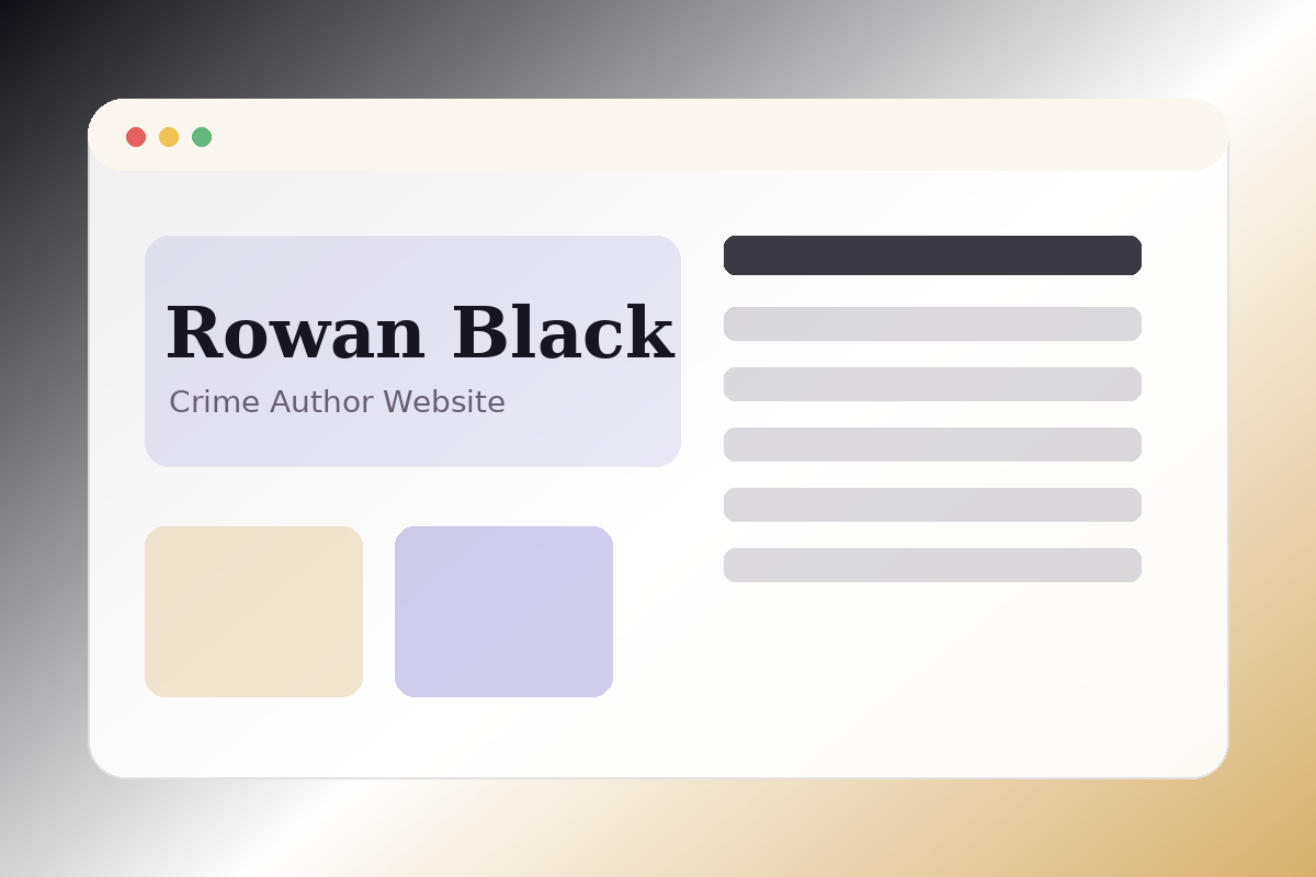 Crime Author Website for Rowan Black